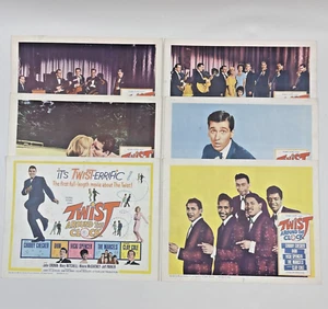 Juego de 6 tarjetas de vestíbulo de película TWIST AROUND THE CLOCK 1961 de colección Chubby Checker - Imagen 1 de 7