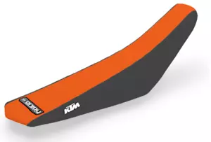 Cubierta de asiento acanalada Enjoy para KTM SX / SXF 2011 - 2015 NEGRO NARANJA LOGOTIPO STD - Imagen 1 de 3