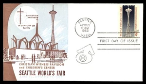 Mayfairstamps US FDC 1962 Seattle Worlds Fair Christian Witness First Day Cover - Picture 1 of 2