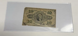 1863 10 Cents Fractional U.S. Currency Note Fr# 1255, 3rd Issue Ten - Picture 1 of 2