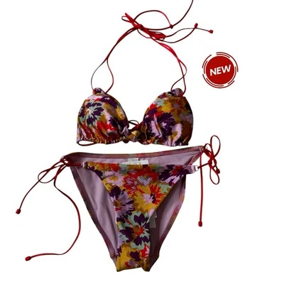 Bikini Zimmerman Multicolor Floral Triángulo 2 Piezas Traje de Baño Mujer 6-8 Nuevo con Etiquetas | 69-13 Foto 1 de 4