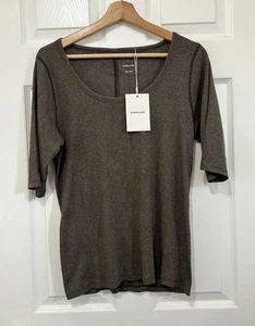 Everlane Shirt Womens XL Gray Supima Cotton Micro Rib Scoop-Neck Tee NWT Adult - Picture 1 of 9