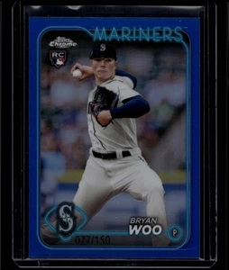 Béisbol Bryan Woo #172 radiocontrol novato refractor azul 2024 Topps cromado/150 - Imagen 1 de 2
