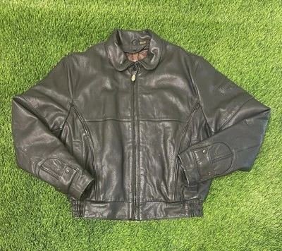 First Gear Mens Heavy Leather Motorcycle Jacket  size L - Image 1 of 4