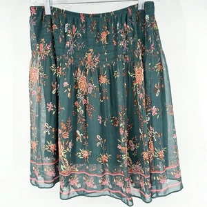 Max Studio Green Floral Skater Skirt Women’s Small - Picture 1 of 7