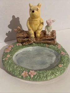 Disney Winnie The Pooh & Piglet Ceramic Soap Dish Hand Painted Trinket Holder - Picture 1 of 9