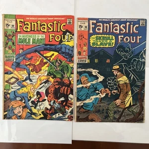 Fantastic Four #89 & 90 Mole Man-Skrulls-Crystal-Alicia-Franklin. C notes/ pix. - Picture 1 of 22