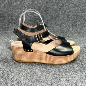 Sandalias de plataforma Dansko Silvie para mujer 9,5 cuero negro hebilla estrella punta abierta - Imagen 1 de 14