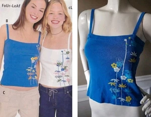 90's Delias Catalog Girl Star Tank Top Large Blue Crop Delias 99 Catalog - Picture 1 of 10