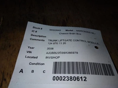 ML320     2008 Chassis ECM 425019 - Image 1 of 4