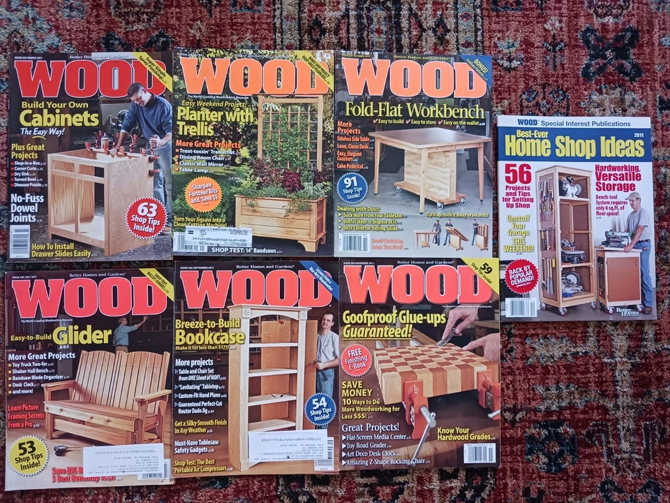 WOOD Magazine - Lot of Seven (7) - 2011 Edition - Includes Best-Ever Issue - DIY - Image 1 of 2