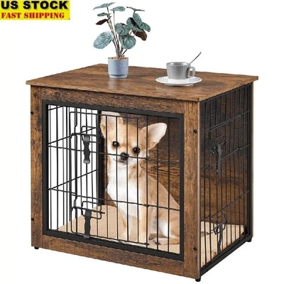 Sturdy Dog Cage Furniture Heavy Duty Indoor Kennel W/ Double Doors & Foam Mat US - Image 1 of 4