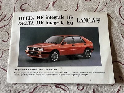 Lancia Delta HF Integrale 16v e Kat Supplemento al libretto Uso e Manutenzione - Immagine 1 di 3