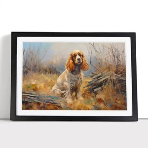 Poster arte da parete incorniciato Cocker Spaniel impressionismo stampa immagine su tela - Foto 1 di 9