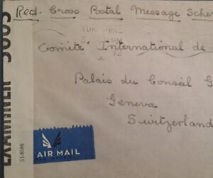 GB WWII Censor 1942 Letter Yorkshire To Res Cross Switzerland Postal History A6