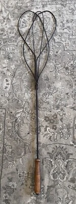 Antique Carpet Rug Beater Twisted Wire Wooden Handle || 33”x8” - Image 1 of 2