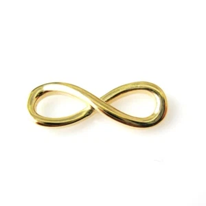 18k Gold Plated over Sterling Silver-Smooth Infinity Charm- Connector- 1 piece - Picture 1 of 3