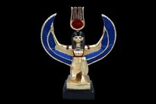 UNIQUE EGYPTIAN LARGE STATUE Isis Wings Goddess of Healing and Magic Sun Disc