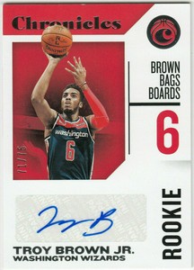 2018-19 Panini Chronicles Rookie Signatures TROY BROWN JR. RC-TBJ #71/75 Wizards