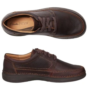 Scarpa Clarks NATURE 5 LO marrone scuro pelle cerosa ACTIVE AIR uomo UK-13 G 48 M - Foto 1 di 7