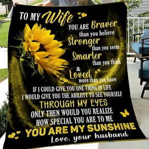 To My Wife Fleece Blanket, Sunshine Blanket Gift For Wife From Husband, Birthday - Picture 1 of 3