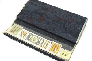 Tessuto kimono giapponese originale USATO realizzato in seta Navy #270-003-92... - Foto 1 di 2