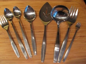 8 Pcs Oneida Oneidacraft Deluxe Stainless TEMPO Modern Satin Flatware - Picture 1 of 3