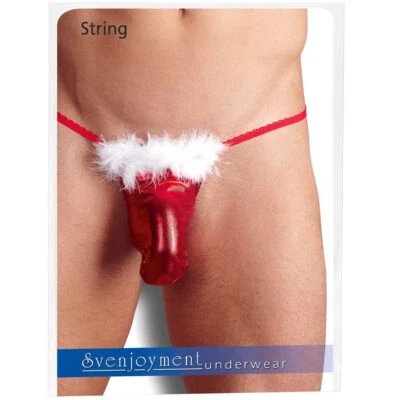 Herren String S M L Metallic-Rot X-Mas Weihnachtsmann Unterwäsche "Johannesy" - Bild 1 von 4