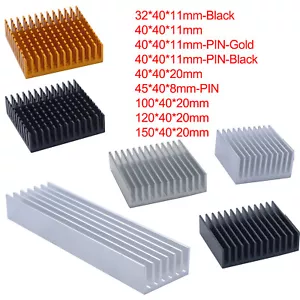 Width 40mm Aluminium Heatsink Anodized Heat Sink Radiator Cooler PIN STYLE ALL - Picture 1 of 15