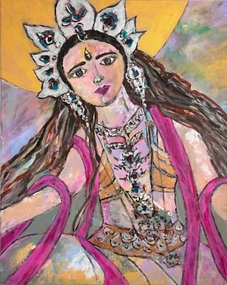 Pintura de arte acrílico original - Maa Tara: Madre de todos los Budas Foto 1 de 4