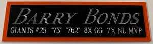 BARRY BONDS SF GIANTS NAMEPLATE for AUTOGRAPHED Signed BAT-JERSEY-BASEBALL-PHOTO - Picture 1 of 5