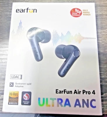 EarFun Air Pro 4 Wireless Earphones Bluetooth 5.4 50dB Adaptive Hybrid ANC Black