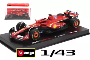 Modellino Ferrari SF-24 Charles Leclerc (2024) Burago 1/43 con pilota e vetrina - Foto 1 di 4