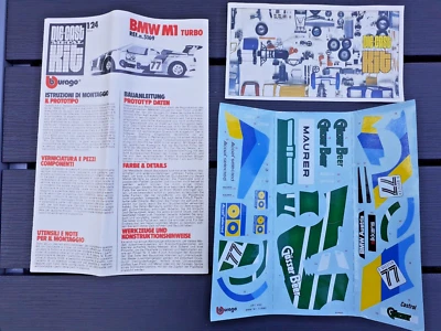 KIT BMW M1 TURBO BURAGO METAL SCALA 1/24 REF. 5169 CATALOGO DECAL ISTRUZIONI - Immagine 1 di 4