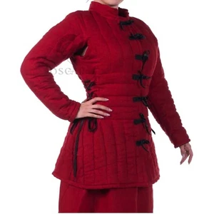 Chaqueta Medieval Gambeson Mujer Algodón Unisex Recreación Cosplay Disfraz Rojo - Imagen 1 de 4