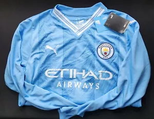 New Authentic Puma Manchester City Erling Haaland Long sleeve Jersey M! - Picture 1 of 7