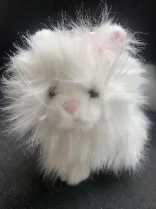 GANZ Webkinz White Persian Cat Soft Fluffy Floppy Kitty Plush Beanbag Toy CUTE! - Picture 1 of 6