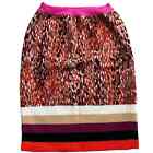 Missoni Wool Pencil Skirt Orange Black Pink Dots Stripes Size 40 US 8)