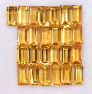 4x2 mm Natural Citrine Baguette Cut Lot 10 Pcs Untreated Loose Gemstones - Picture 1 of 4