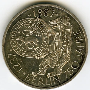 ☆ DEUTSCHLAND • 1987-J ☆ SILBER 10 MARK • 750 JAHRE BERLIN 1237-1987 ☆ KM#166 ☆D0762 - Bild 1 von 2