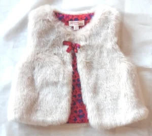 Baby Girls Fur Gillet Age 18m Du Pareil Au Meme Excellent! - Picture 1 of 6