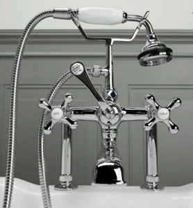 Signature Telephone Style Deck Mounted Tub Spout W/ Diverter - Chrome - New - Picture 1 of 7