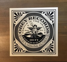 Shepard Fairey Obey Giant RECORDS Signed Numbered Screen Print 35/200 RARE