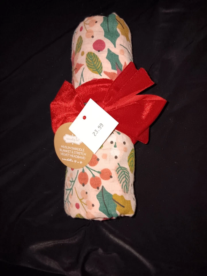 Manta y lazo de Navidad para bebé niña de Mudpie Foto 1 de 1