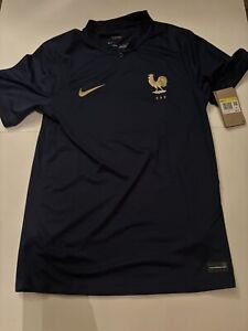 Nike FFF France 22/23 Stadium Home Blue Soccer Jersey, Size S NWT DN0764-410