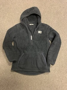 The North Face Boys Xl Hooded Sweatshirt Fleece Teddy Grey - Picture 1 of 4