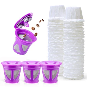 4x Replacement Coffee K-Cup &100pk Disposable Paper Filters For KEURIG K-Supreme - Picture 1 of 10