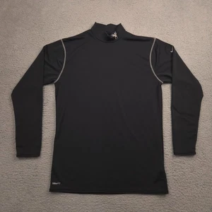 Nike Team NikeFIT Mock Neck Base Layer Shirt Men XXL Black Long Sleeve Stretch - Picture 1 of 14