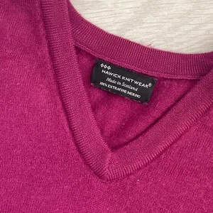 Hawick Knitwear 100% extrafeine Merinowolle XL Pullover V-Ausschnitt Pulli Pulli - Bild 1 von 5
