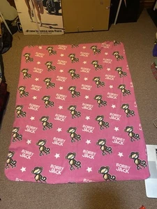 Coperta in pile vintage anni 2000 Y2K Bobby Jack rosa 49 x 38,5 - Foto 1 di 6